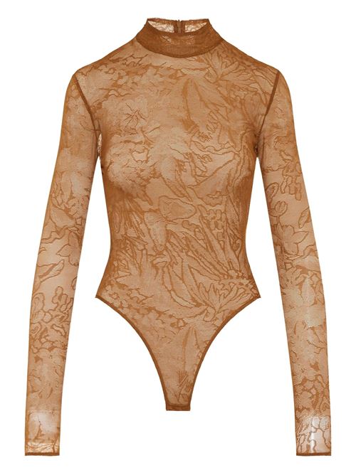 Floral bodysuit DAVID KOMA | PF25DK93BSBROWN